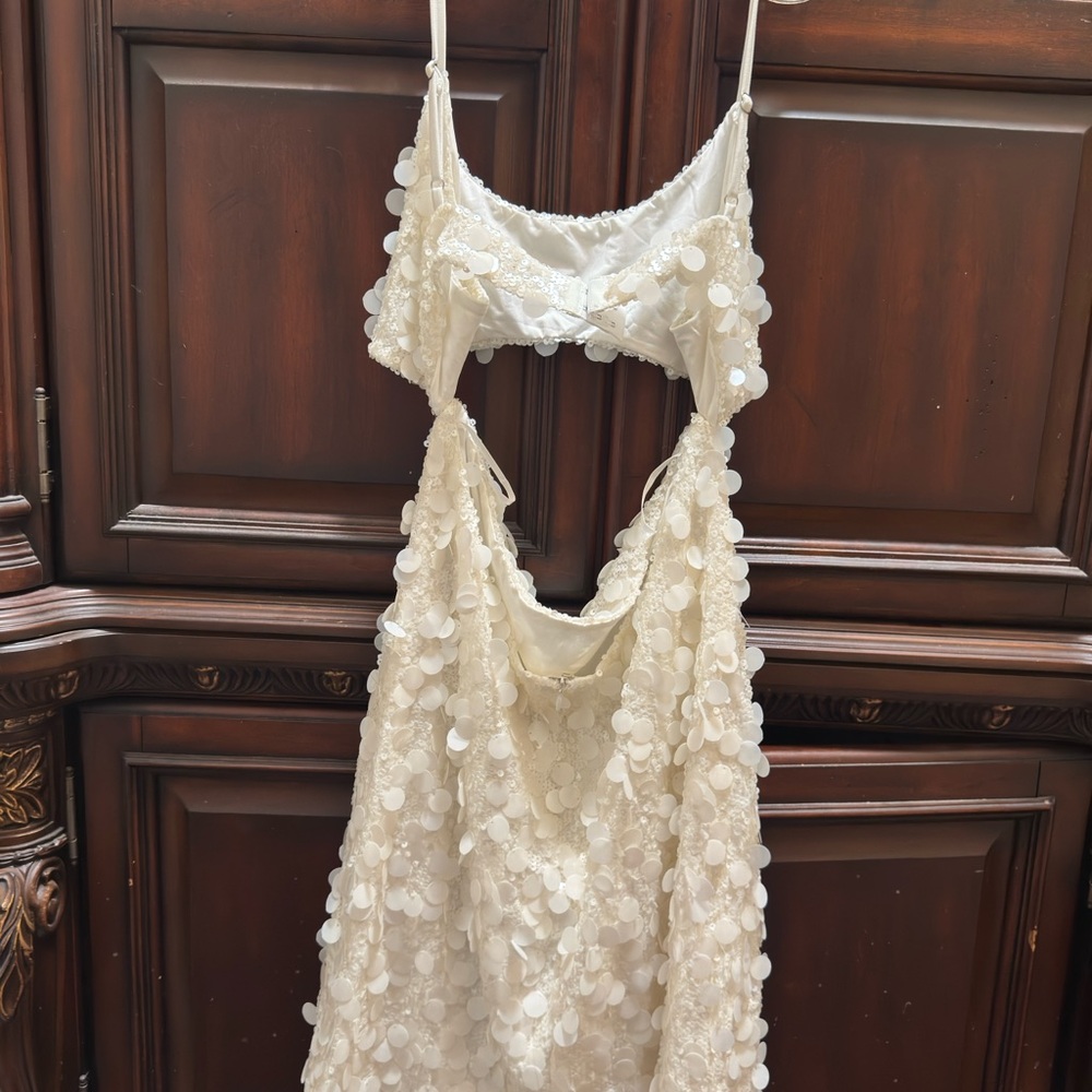 Transparent Sequin Cut Out Mini Dress -  Xanthe